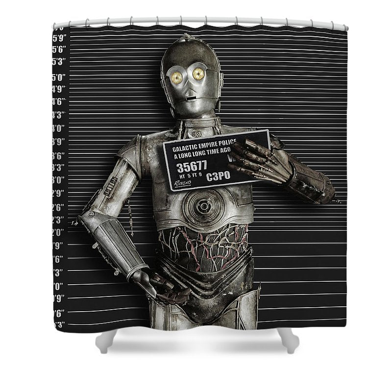 C-3po Mug Shot - Shower Curtain Shower Curtain Pixels 71