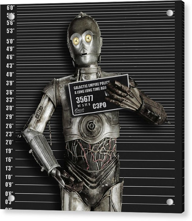 C-3po Mug Shot - Acrylic Print Acrylic Print Pixels 8.000