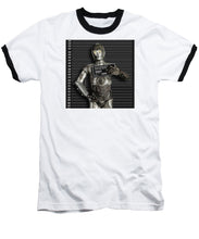 C-3po Mug Shot - Baseball T-Shirt Baseball T-Shirt Pixels White / Black Small 