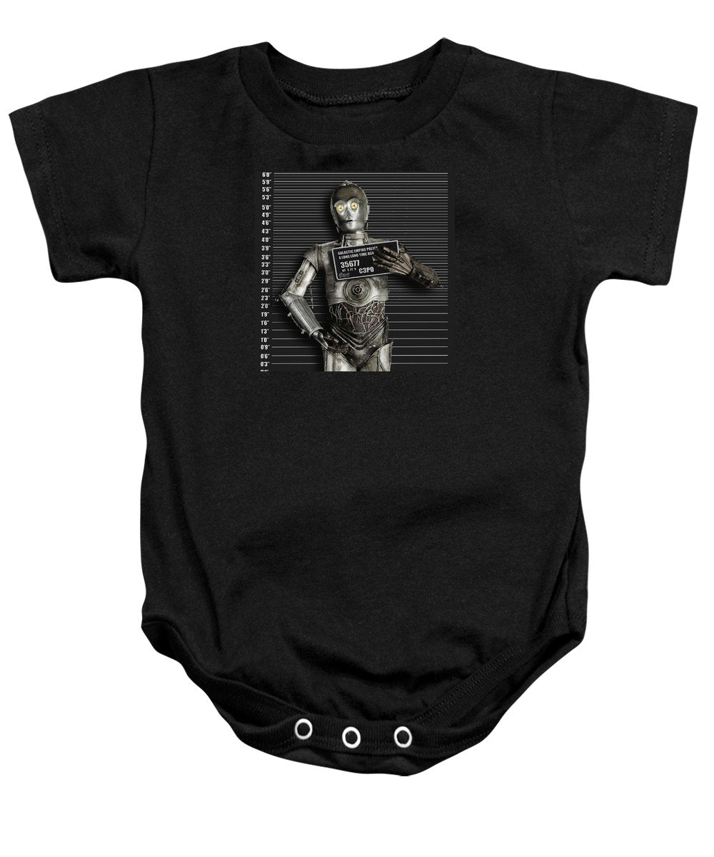 C-3po Mug Shot - Baby Onesie Baby Onesie Pixels Black Small 
