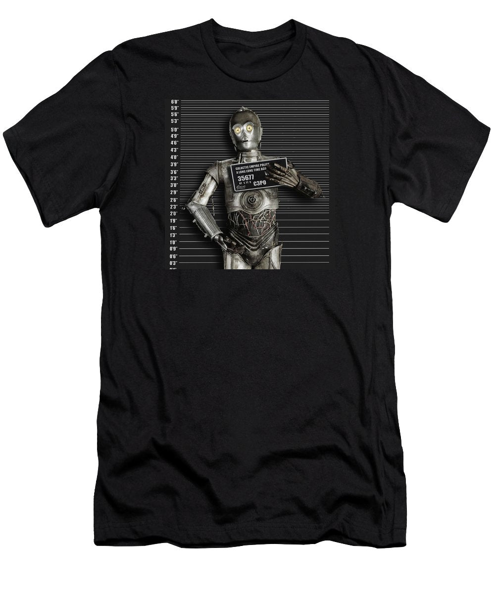 C-3po Mug Shot - Men's T-Shirt (Athletic Fit) Men's T-Shirt (Athletic Fit) Pixels Black Small 