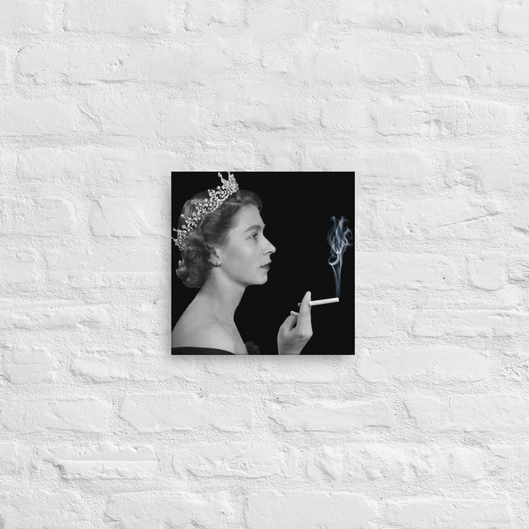 Queen Elizabeth Smoking Canvas