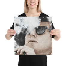 John F Kennedy Cigar and Sunglasses JFK Color Thick Canvas