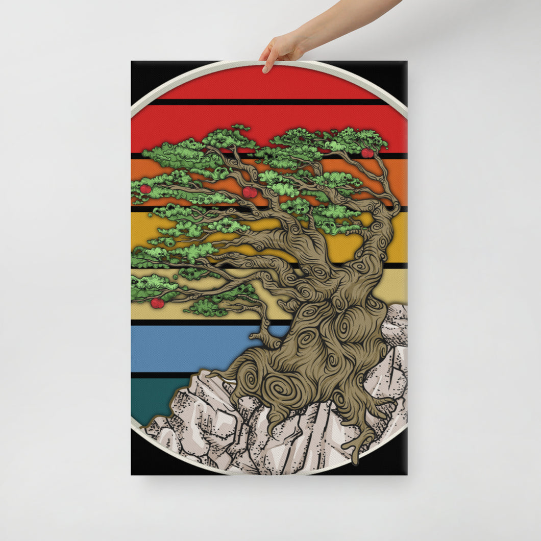 bonsai tree sunset Bonsai Tree In Japanese Zen Buddhist Enso Circle Retro Sunset Zen Yoga – Rubino Creative Fine Art