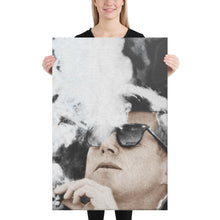 John F Kennedy Cigar and Sunglasses JFK Color Thick Canvas