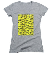 Caution - Women's V-Neck (Athletic Fit)