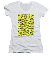Caution - Women's V-Neck (Athletic Fit)