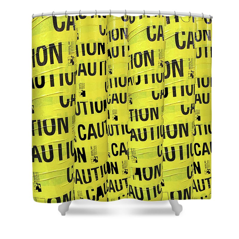 Caution - Shower Curtain