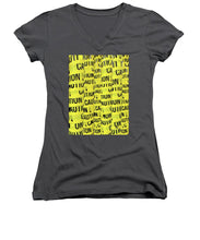 Caution - Women's V-Neck (Athletic Fit)