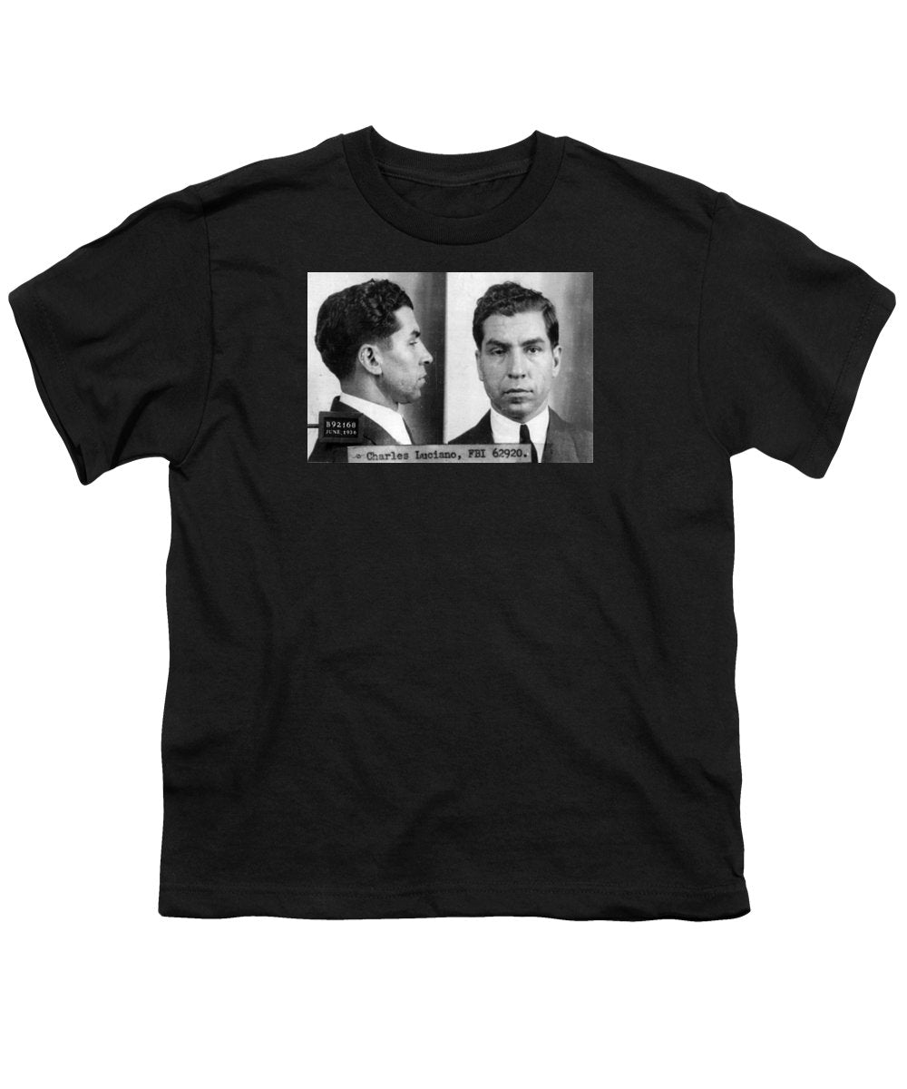 Charles Lucky Luciano Mug Shot 1931 Horizontal - Youth T-Shirt