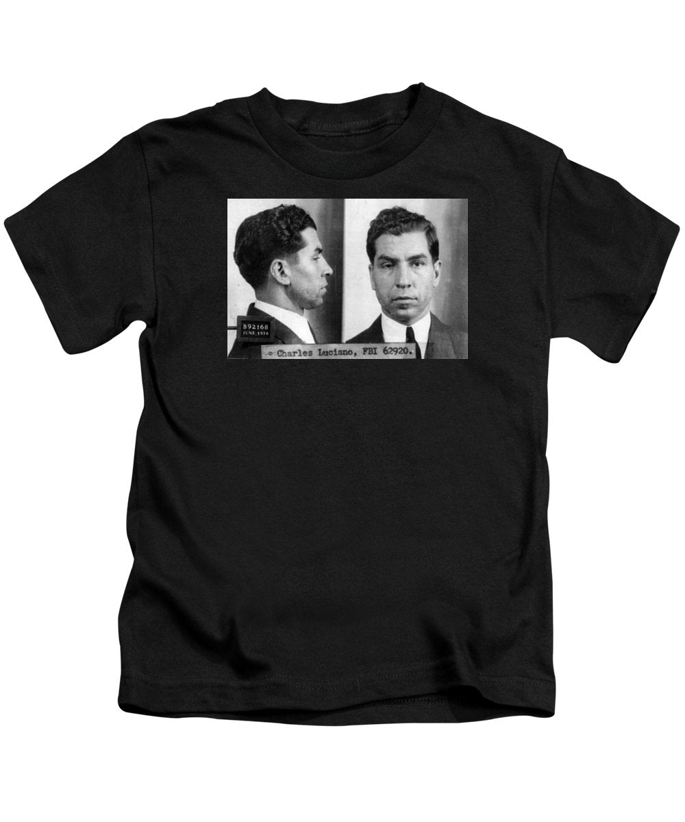 Charles Lucky Luciano Mug Shot 1931 Horizontal - Kids T-Shirt