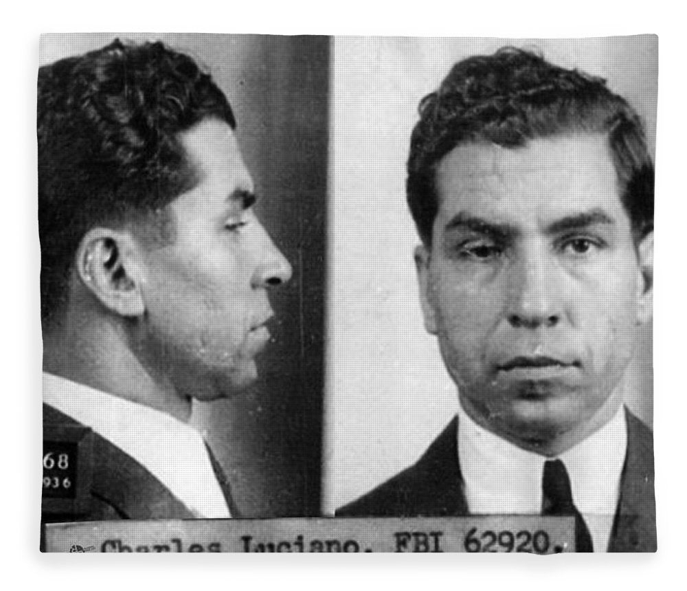 Charles Lucky Luciano Mug Shot 1931 Horizontal - Blanket