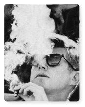 Cigar Smoker Cigar Lover Jfk Gifts Black And White Photo - Blanket