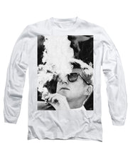 Cigar Smoker Cigar Lover Jfk Gifts Black And White Photo - Long Sleeve T-Shirt