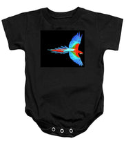 Colorful Parrot In Flight - Baby Onesie Baby Onesie Pixels Black Small 