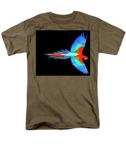 Colorful Parrot In Flight - Men's T-Shirt  (Regular Fit) Men's T-Shirt (Regular Fit) Pixels Safari Green Small 