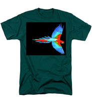 Colorful Parrot In Flight - Men's T-Shirt  (Regular Fit) Men's T-Shirt (Regular Fit) Pixels Hunter Green Small 