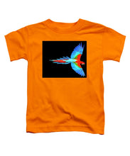 Colorful Parrot In Flight - Toddler T-Shirt Toddler T-Shirt Pixels Orange Small 