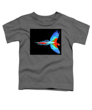 Colorful Parrot In Flight - Toddler T-Shirt Toddler T-Shirt Pixels Charcoal Small 