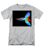 Colorful Parrot In Flight - Men's T-Shirt  (Regular Fit) Men's T-Shirt (Regular Fit) Pixels Heather Small 