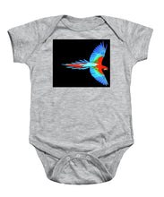 Colorful Parrot In Flight - Baby Onesie Baby Onesie Pixels Heather Small 