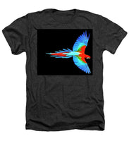 Colorful Parrot In Flight - Heathers T-Shirt Heathers T-Shirt Pixels Charcoal Small 