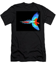 Colorful Parrot In Flight - Men's T-Shirt (Athletic Fit) Men's T-Shirt (Athletic Fit) Pixels Black Small 