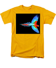 Colorful Parrot In Flight - Men's T-Shirt  (Regular Fit) Men's T-Shirt (Regular Fit) Pixels Gold Small 
