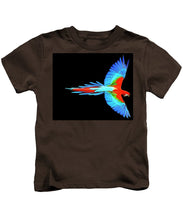Colorful Parrot In Flight - Kids T-Shirt Kids T-Shirt Pixels Coffee Small 