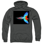 Colorful Parrot In Flight - Sweatshirt Sweatshirt Pixels Charcoal Small 