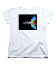 Colorful Parrot In Flight - Women's T-Shirt (Standard Fit) Women's T-Shirt (Standard Fit) Pixels White Small 