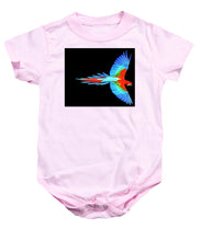 Colorful Parrot In Flight - Baby Onesie Baby Onesie Pixels Pink Small 