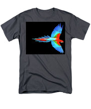 Colorful Parrot In Flight - Men's T-Shirt  (Regular Fit) Men's T-Shirt (Regular Fit) Pixels Charcoal Small 
