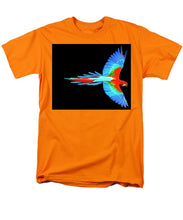 Colorful Parrot In Flight - Men's T-Shirt  (Regular Fit) Men's T-Shirt (Regular Fit) Pixels Orange Small 
