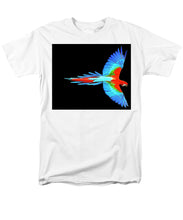 Colorful Parrot In Flight - Men's T-Shirt  (Regular Fit) Men's T-Shirt (Regular Fit) Pixels White Small 