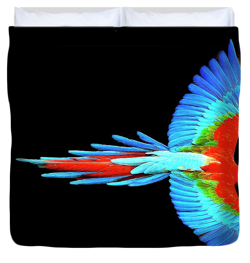 Colorful Parrot In Flight - Duvet Cover Duvet Cover Pixels King  