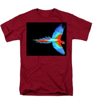 Colorful Parrot In Flight - Men's T-Shirt  (Regular Fit) Men's T-Shirt (Regular Fit) Pixels Cardinal Small 