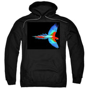 Colorful Parrot In Flight - Sweatshirt Sweatshirt Pixels Black Small 