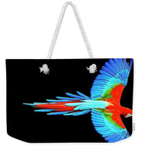 Colorful Parrot In Flight - Weekender Tote Bag Weekender Tote Bag Pixels 24" x 16" White 