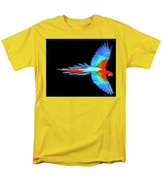 Colorful Parrot In Flight - Men's T-Shirt  (Regular Fit) Men's T-Shirt (Regular Fit) Pixels Yellow Small 