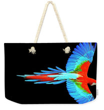 Colorful Parrot In Flight - Weekender Tote Bag Weekender Tote Bag Pixels 24" x 16" Natural 