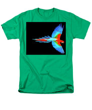 Colorful Parrot In Flight - Men's T-Shirt  (Regular Fit) Men's T-Shirt (Regular Fit) Pixels Kelly Green Small 
