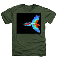 Colorful Parrot In Flight - Heathers T-Shirt Heathers T-Shirt Pixels Military Green Small 