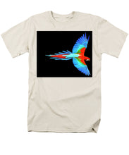 Colorful Parrot In Flight - Men's T-Shirt  (Regular Fit) Men's T-Shirt (Regular Fit) Pixels Cream Small 