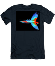 Colorful Parrot In Flight - Men's T-Shirt (Athletic Fit) Men's T-Shirt (Athletic Fit) Pixels Navy Small 