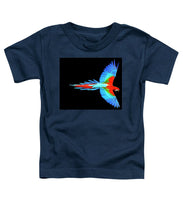 Colorful Parrot In Flight - Toddler T-Shirt Toddler T-Shirt Pixels Navy Small 