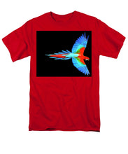Colorful Parrot In Flight - Men's T-Shirt  (Regular Fit) Men's T-Shirt (Regular Fit) Pixels Red Small 