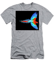 Colorful Parrot In Flight - Men's T-Shirt (Athletic Fit) Men's T-Shirt (Athletic Fit) Pixels Heather Small 