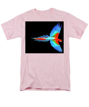 Colorful Parrot In Flight - Men's T-Shirt  (Regular Fit) Men's T-Shirt (Regular Fit) Pixels Pink Small 