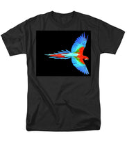 Colorful Parrot In Flight - Men's T-Shirt  (Regular Fit) Men's T-Shirt (Regular Fit) Pixels Black Small 